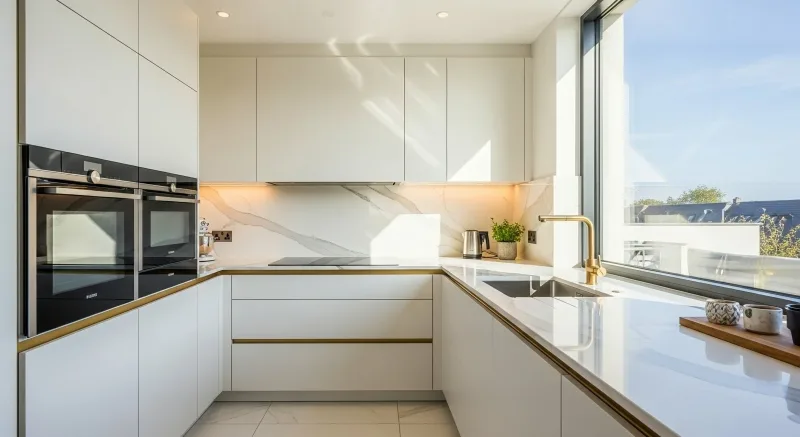Reforma integral de cocina — muebles a medida y encimera nueva