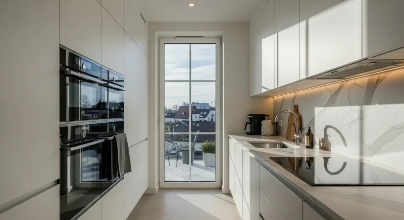Cocina blanca con isla — proyecto entregado en Costa del Sol